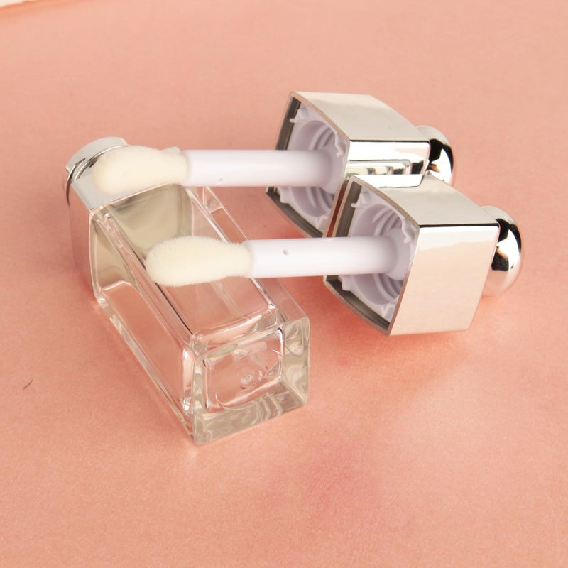 COSIDEA COSIDEA 18PCS Empty 8ML Square clear Lip Gloss Tube Silver big doe foot wand lipgloss tubes for Lip oil tint bottles container  - Image 5