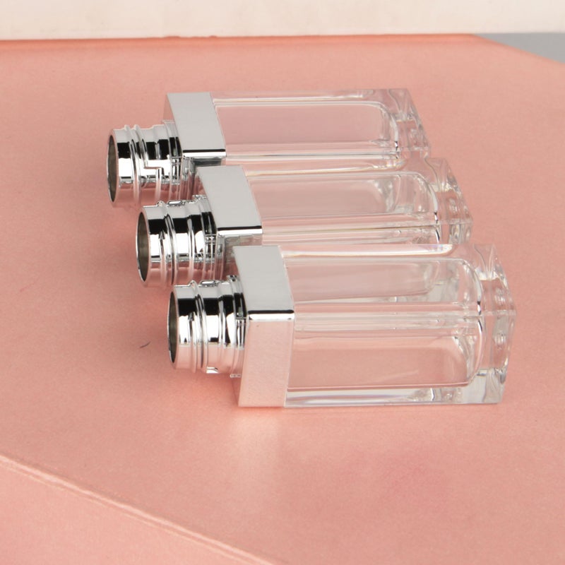 COSIDEA COSIDEA 18PCS Empty 8ML Square clear Lip Gloss Tube Silver big doe foot wand lipgloss tubes for Lip oil tint bottles container  - Image 3