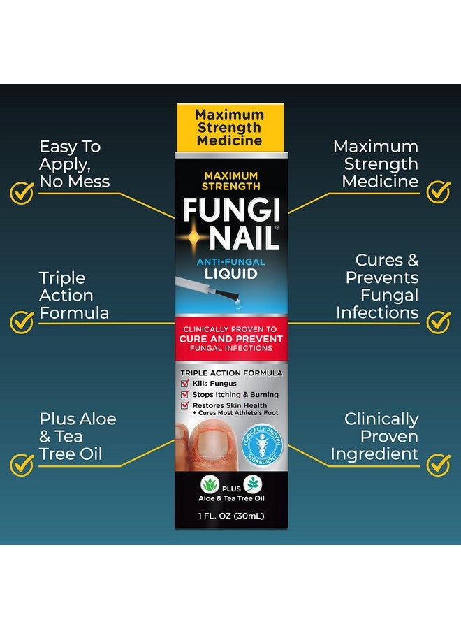 Fungi-Nail Anti-Fungal Liquid Solution, Kills Fungus That Can Lead to Nail & Athlete’s Foot with Tolnaftate & Clinically Proven to Cure and Prevent Fungal Infections 1 Fl Oz (Pack of 2) - Image 2