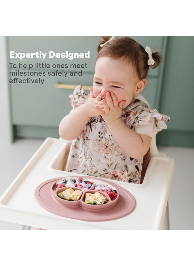 ezpz ezpz Mini Mat - One-piece silicone placemat + plate (Blush), One Size  - Image 3