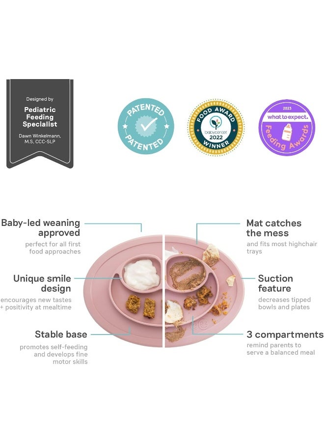 ezpz ezpz Mini Mat - One-piece silicone placemat + plate (Blush), One Size  - Image 2