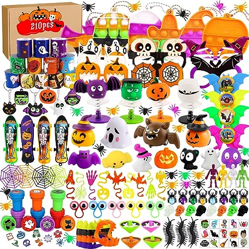 XIMISHOP 210PCS Halloween Party Favors Assortment Bulk Halloween Toys for Kid Girls Boys Halloween Goodies Party Bags fillers Prizes for Trick or Treat Classroom Rewards Halloween Party Games Toys - Image 1