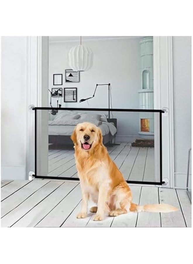 Retractable Baby Gates for Stairs, Extends up to 43.37 (110cm) Wide Fabric Dog Gate for The House, 28.34 Tall Safety Child Gates for Doorways,Pet Door Indoor  Outdoor,Black - Image 1
