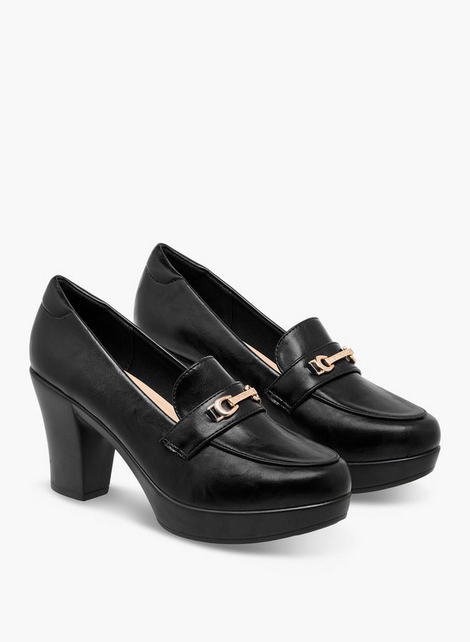 Flora Bella By Shoexpress Horsebit Accent Shoes with Block Heels - Image 3