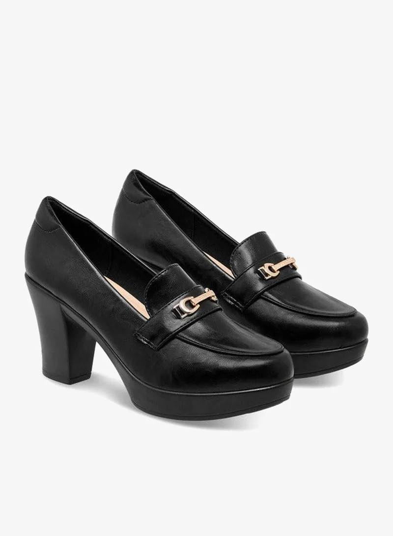 Flora Bella By Shoexpress Flora Bella Horsebit Accent Shoes With Block Heels