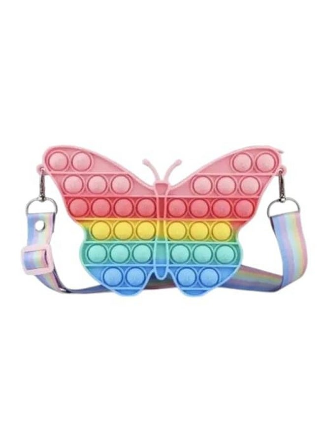 Generic Chameleon Color - Pop It Shape Sling Bag, Silicone Shoulder Bag, Fidget Purse for Girls, Boys, Kids Multicolor Pair of 1 (Butterfly Bag) 