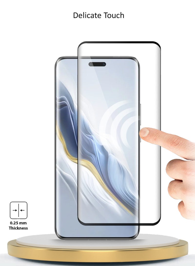 Wtech Premium EDGE-PRO Full Glue Full Cover Tempered Glass Screen Protector For Honor Magic6 Pro 5G 2024 Clear/Black - Image 3