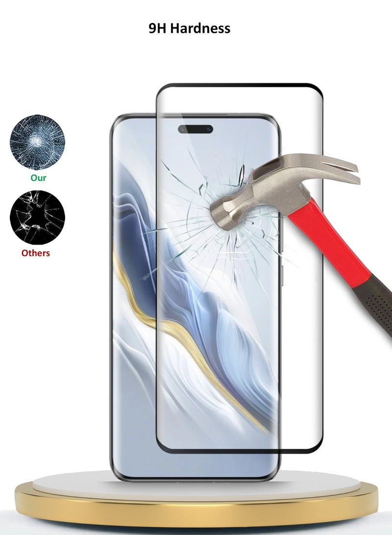 Wtech Premium EDGE-PRO Full Glue Full Cover Tempered Glass Screen Protector For Honor Magic6 Pro 5G 2024 Clear/Black - Image 2