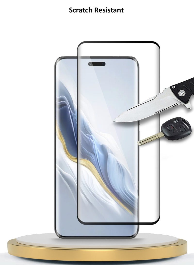 Wtech Premium EDGE-PRO Full Glue Full Cover Tempered Glass Screen Protector For Honor Magic6 Pro 5G 2024 Clear/Black - Image 4