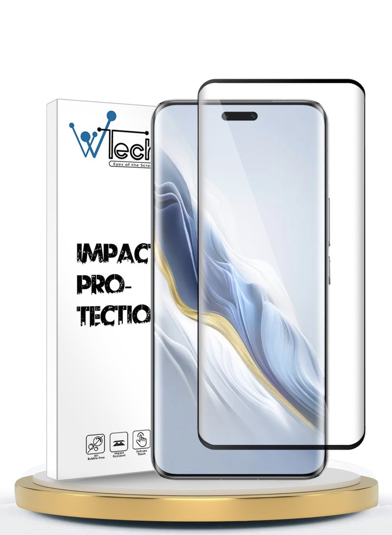 Wtech Premium EDGE-PRO Full Glue Full Cover Tempered Glass Screen Protector For Honor Magic6 Pro 5G 2024 Clear/Black - Image 1