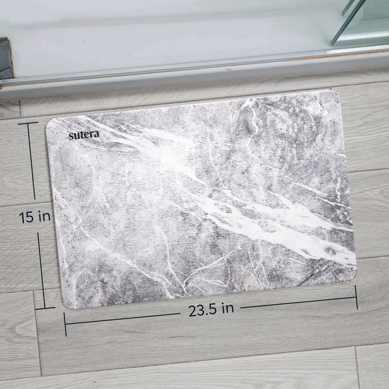 SUTERA - Stone Bath Mat, Diatomaceous Earth Shower Mat, Non-Slip Super Absorbent Quick Drying Bathroom Floor Mat, Natural, Easy to Clean (23.5 x 15 Granite) - Image 4