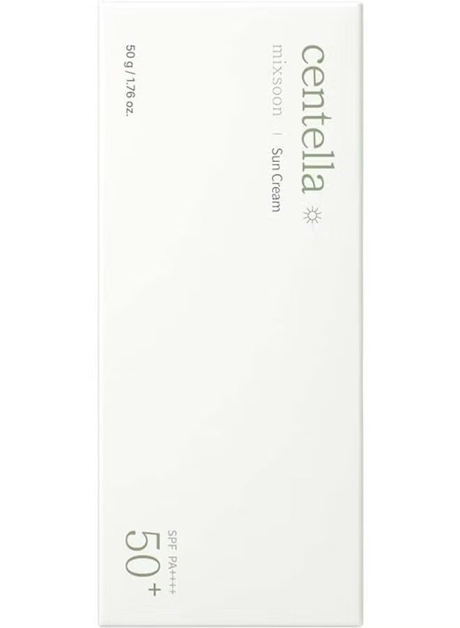 مكس سون Centella Asiatica Suncream 1.76 أوقية / 50 غرام  واقي شمسي كيميائي 100٪ SPF 50 + PA + + + + + + ، بدون صب أبيض ، واقي شمسي خفيف الوزن لجميع أنواع البشرة  EWG الأخضر ، خالي من العطور - Image 1