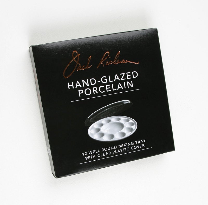 Jack Richeson 420715 Porcelain Palette 12 Well Round with Plastic Cover - Image 2