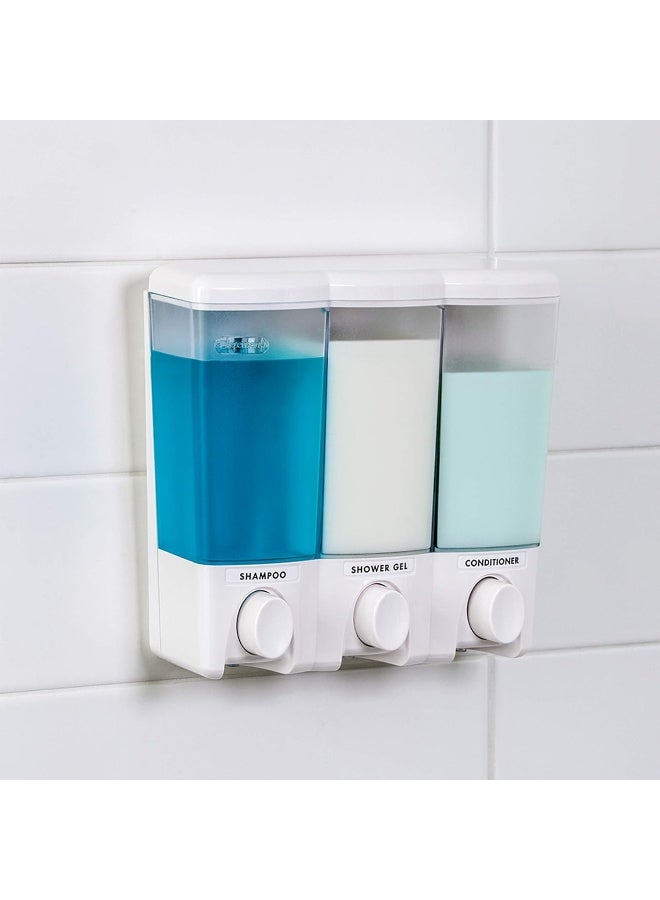 Better Living Better Living Products 72350 Clear Choice 3-Chamber Shower Dispenser, White  - Image 4