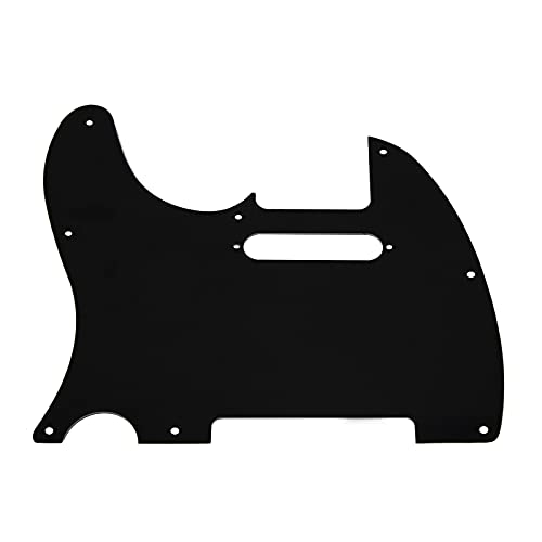 Yootones 8 Hole Tele Guitar Pickguard Scratch Plate Compatible with USA/Mexican Fender Telecaster (3Ply Black) - Image 2