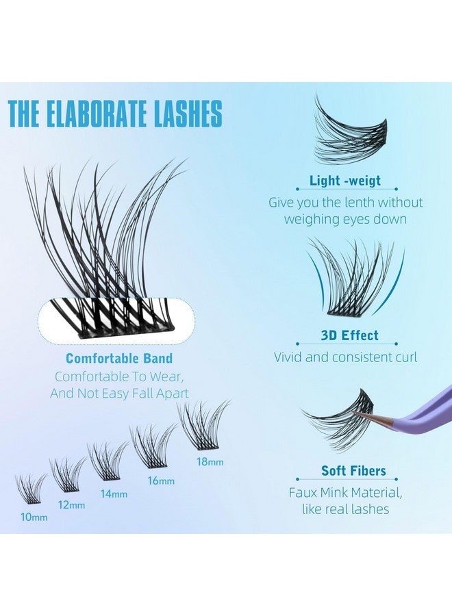 Geeneiya Short Lash Clusters Wispy C Curl Eyelash Clusters 10-12MM Individual Eyelashes Natural Cluster Eyelash Extensions Natural Looking Cluster Lashes by Geeneiya（154PCS, C Curl, 10-12mm) - Image 3
