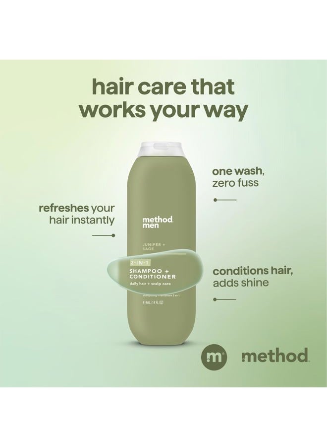 Method Men 2-in-1 Shampoo + Condtioner, Juniper + Sage, 14 Ounces - Image 4