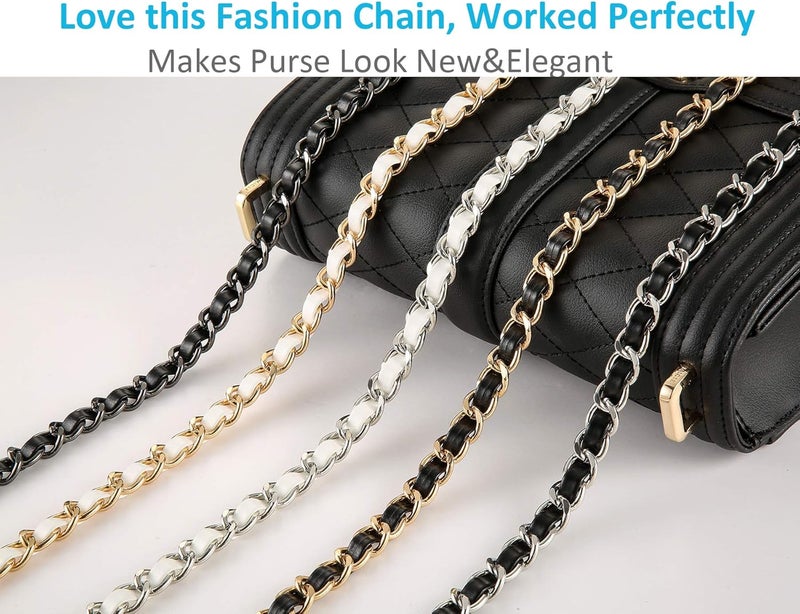 UTreers Purse Chain Strap Crossbody Bag Chains Strap Handbag Chain Replacement Leather Chain Straps 47.2" - Image 5