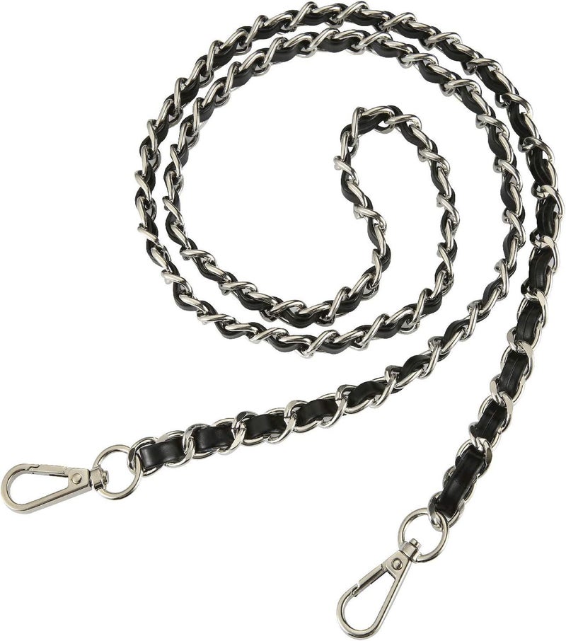 UTreers Purse Chain Strap Crossbody Bag Chains Strap Handbag Chain Replacement Leather Chain Straps 47.2" - Image 1