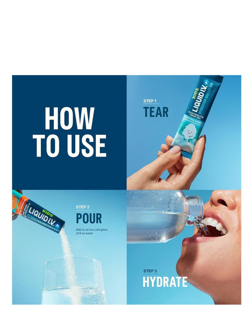 ليكويد آي.في. مزيج مشروب مسحوق الإلكتروليت المضاعف للترطيب بنكهة حلوى القطن 9.03 أونصة (16 حصة) - Image 3