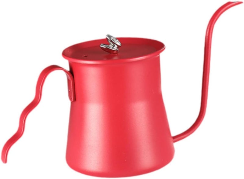 Stainless Steel Coffee Pot Espresso Kettle Control Rust Proof Long Narrow Spout Coffee Pitcher Tea Pot for Travel Home, Red - Image 1