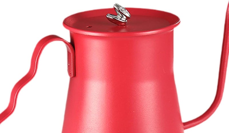 Stainless Steel Coffee Pot Espresso Kettle Control Rust Proof Long Narrow Spout Coffee Pitcher Tea Pot for Travel Home, Red - Image 2