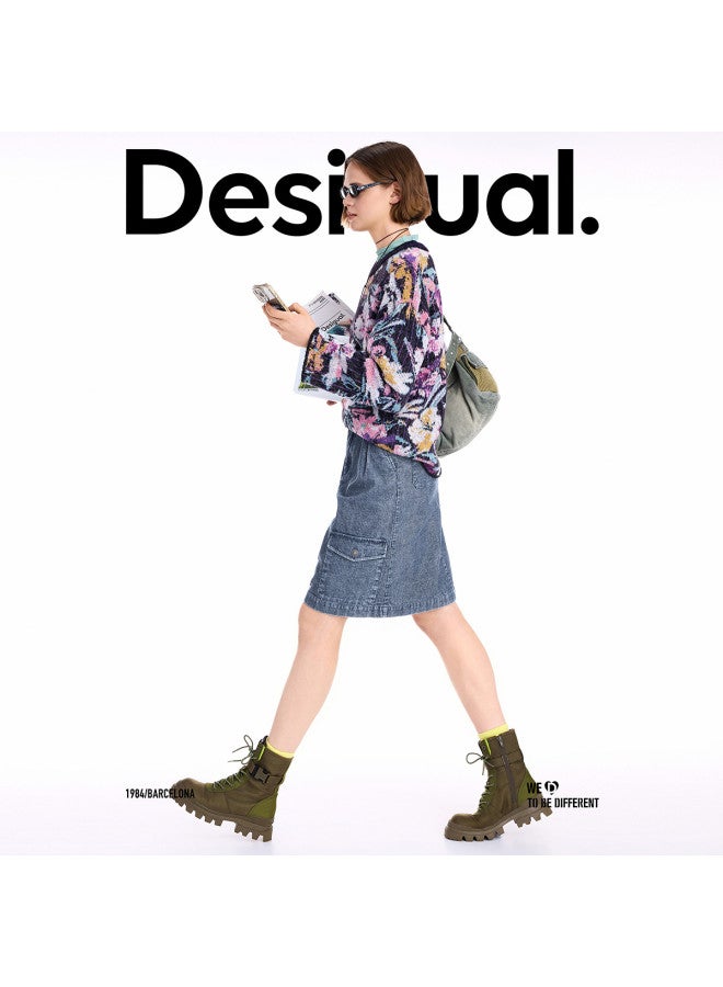 DESIGUAL A-Line Blue Corduroy Washed Multi-Pocket Skirt, Autumn/Winter 2025 Collection - Image 5