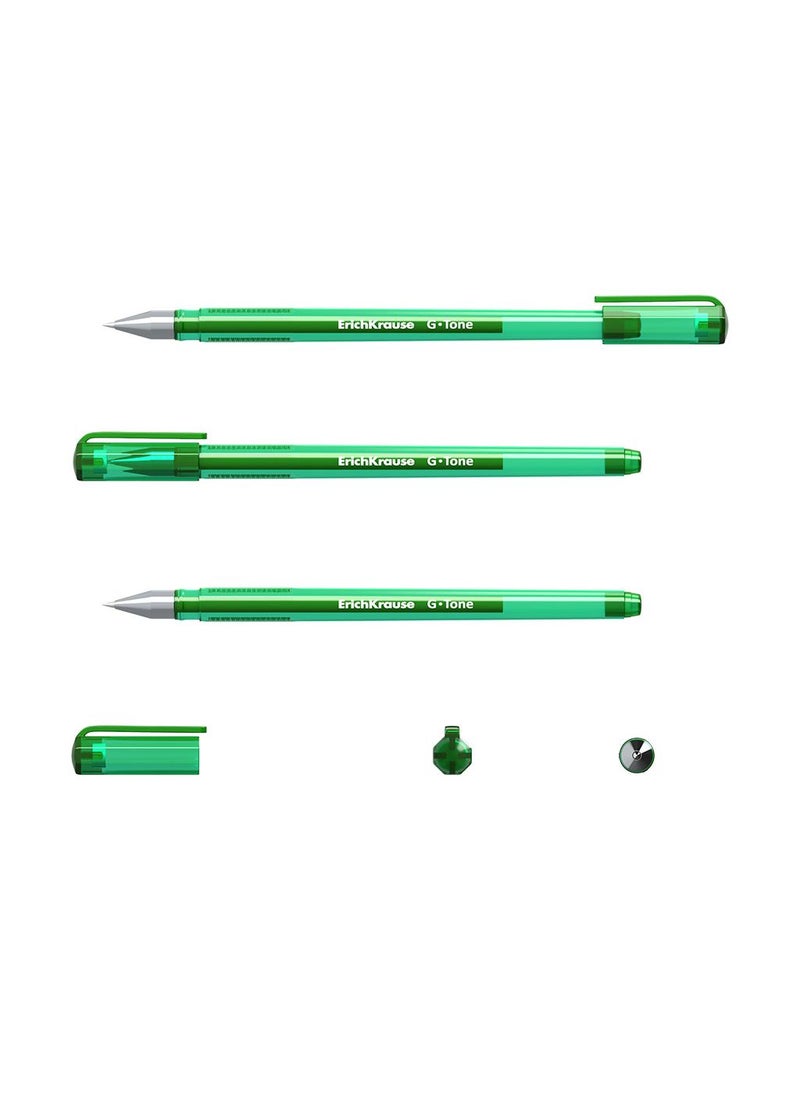 Gel ink pen G-Tone Stick Original 0.5, ink color: green (box 12 pcs.)