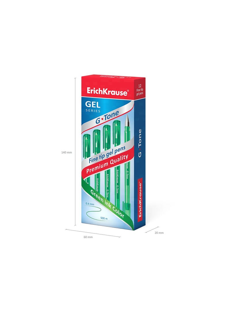 Gel ink pen G-Tone Stick Original 0.5, ink color: green (box 12 pcs.)