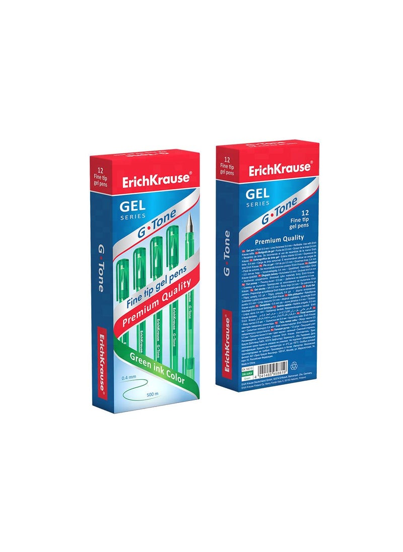 Gel ink pen G-Tone Stick Original 0.5, ink color: green (box 12 pcs.)