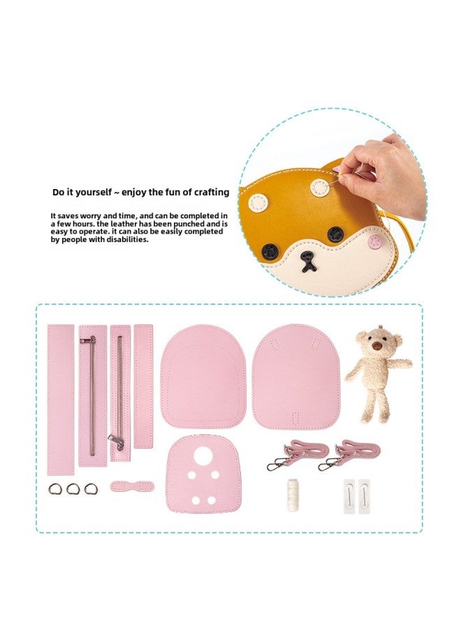 الإبداعية DIY حقيبة مخيط يدويا المواد صنع حقيبة ساعي حقيبة الظهر لطيف الكرتون حقيبة منسوجة هدية-اللون: 81688C-DIY أكياس-الباندا - Image 4