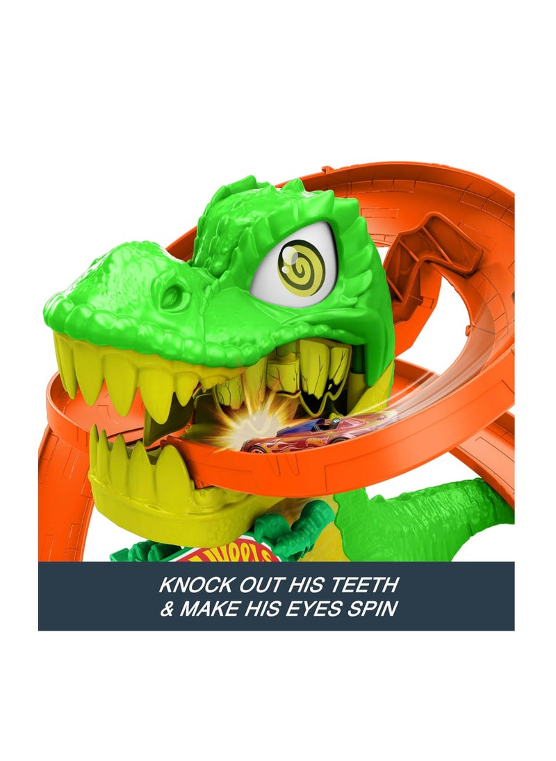 Hot Wheels ​Hotwheels Toy Car Track Set - T-Rex Blaze Battle Playset  - Image 2