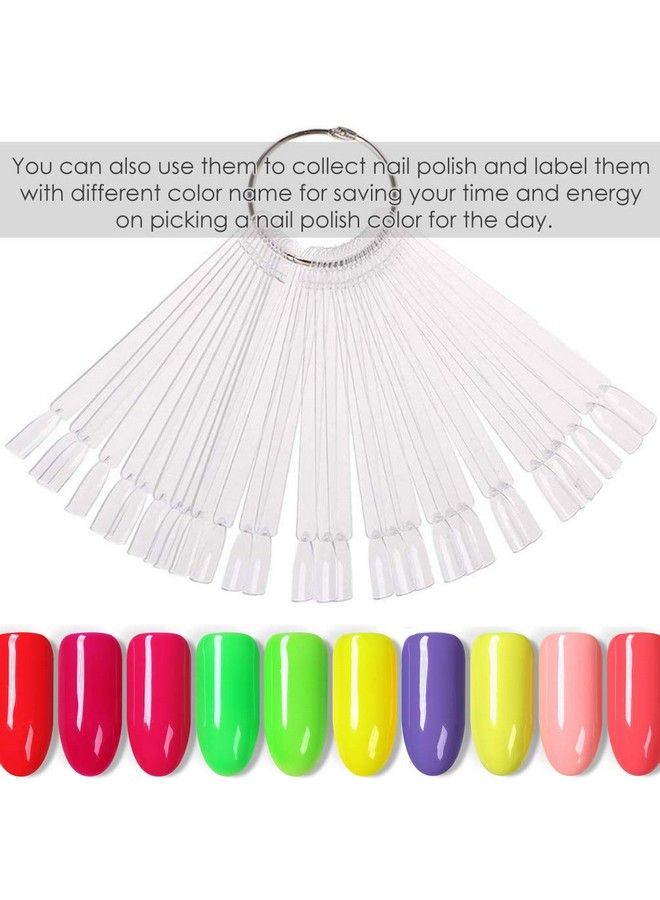 KingMas 150 Pcs Nail Swatch Sticks With Ring Kingmas Clear Nail Art Color Display False Nail Tips Polish Practice Sticks (1~150 Number Posted)  - Image 3