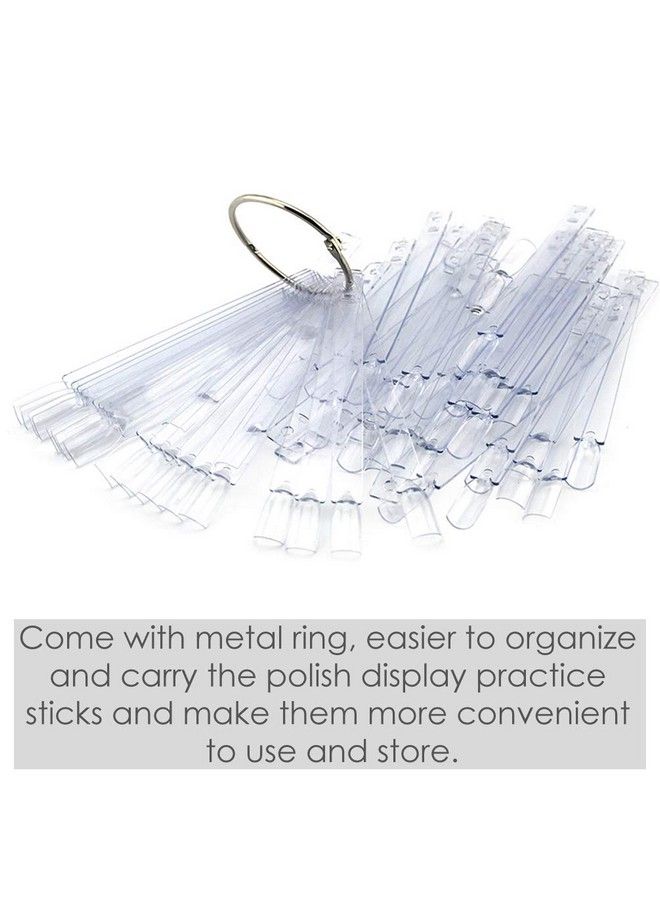 KingMas 150 Pcs Nail Swatch Sticks With Ring Kingmas Clear Nail Art Color Display False Nail Tips Polish Practice Sticks (1~150 Number Posted)  - Image 5