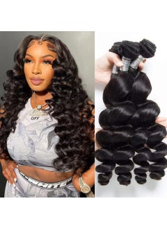 Beauty Queen Beauty Queen Loose Wave Human Hair Bundles 18 18 18 Inch 100 Unprocessed 16A Brazilian Virgin Human Hair 3 Bundles Human Hair Weave Full And Thick Hair Extensions Natral Black 