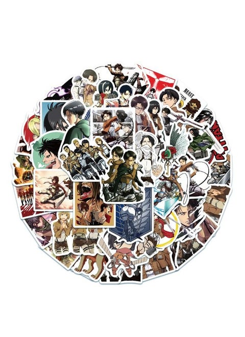 50-Piece Anime Attack On Titan Cartoon Waterproof Sticker Set