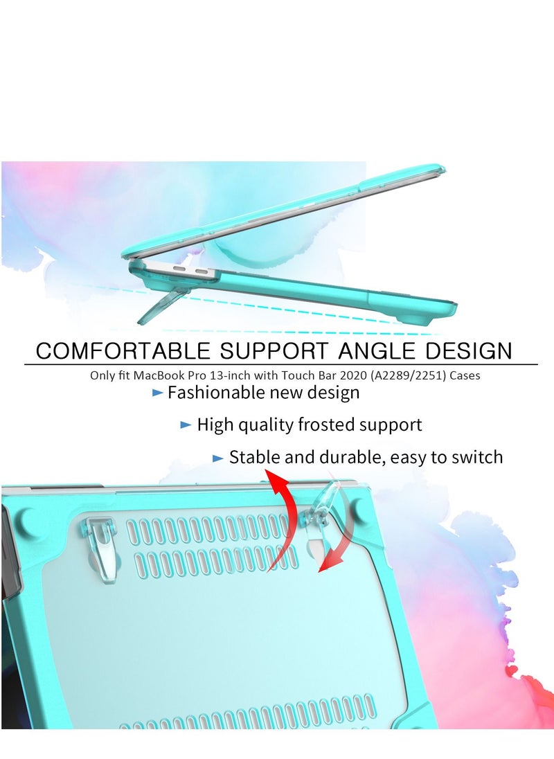 Hard Shell Case Cover with Kickstand Shockproof Function for MacBook Pro(A2251/A2289/A2338) 13 inch