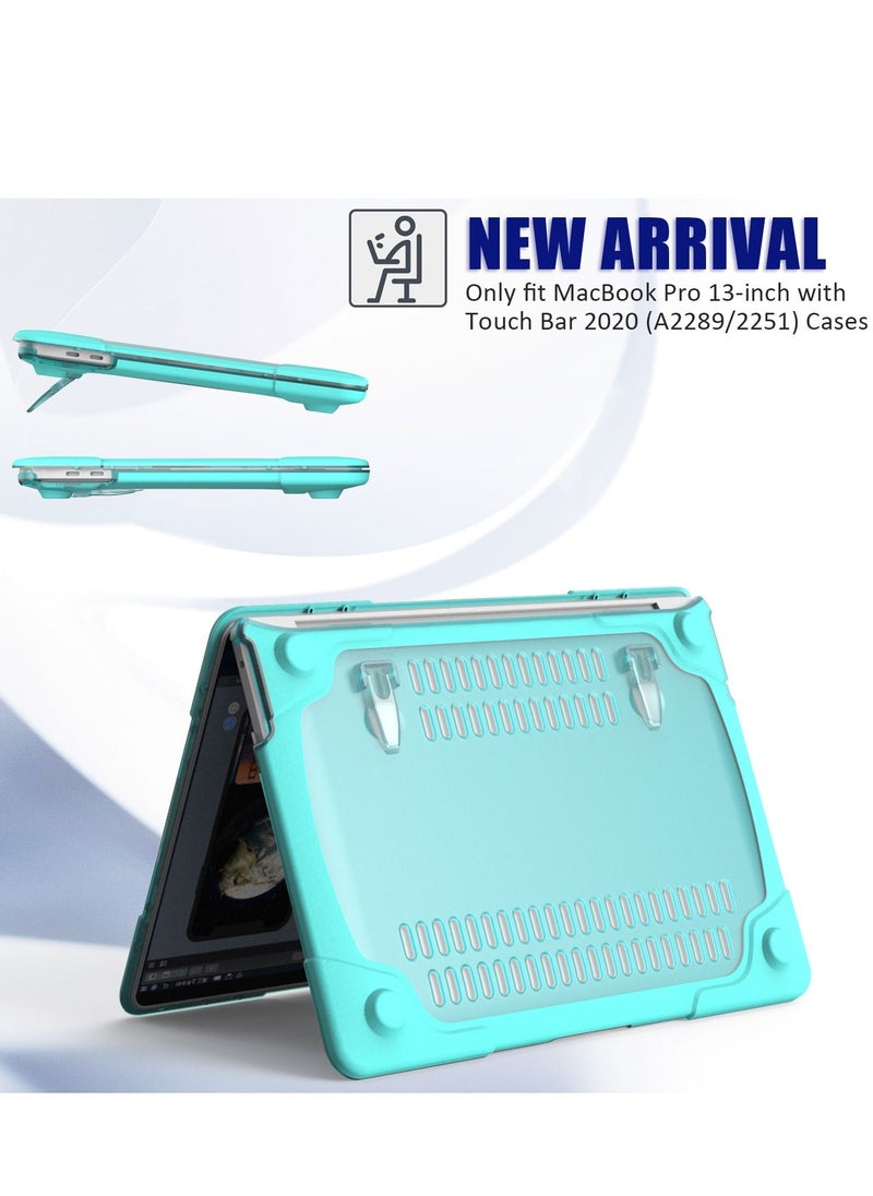 Hard Shell Case Cover with Kickstand Shockproof Function for MacBook Pro(A2251/A2289/A2338) 13 inch