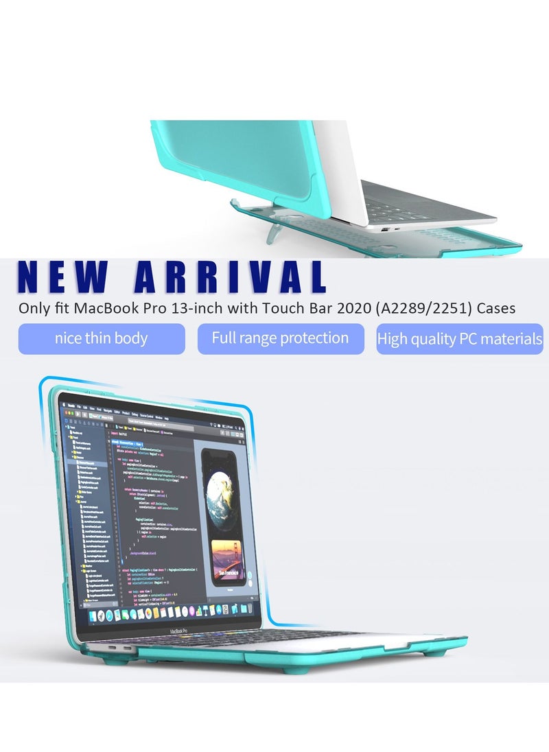 Hard Shell Case Cover with Kickstand Shockproof Function for MacBook Pro(A2251/A2289/A2338) 13 inch