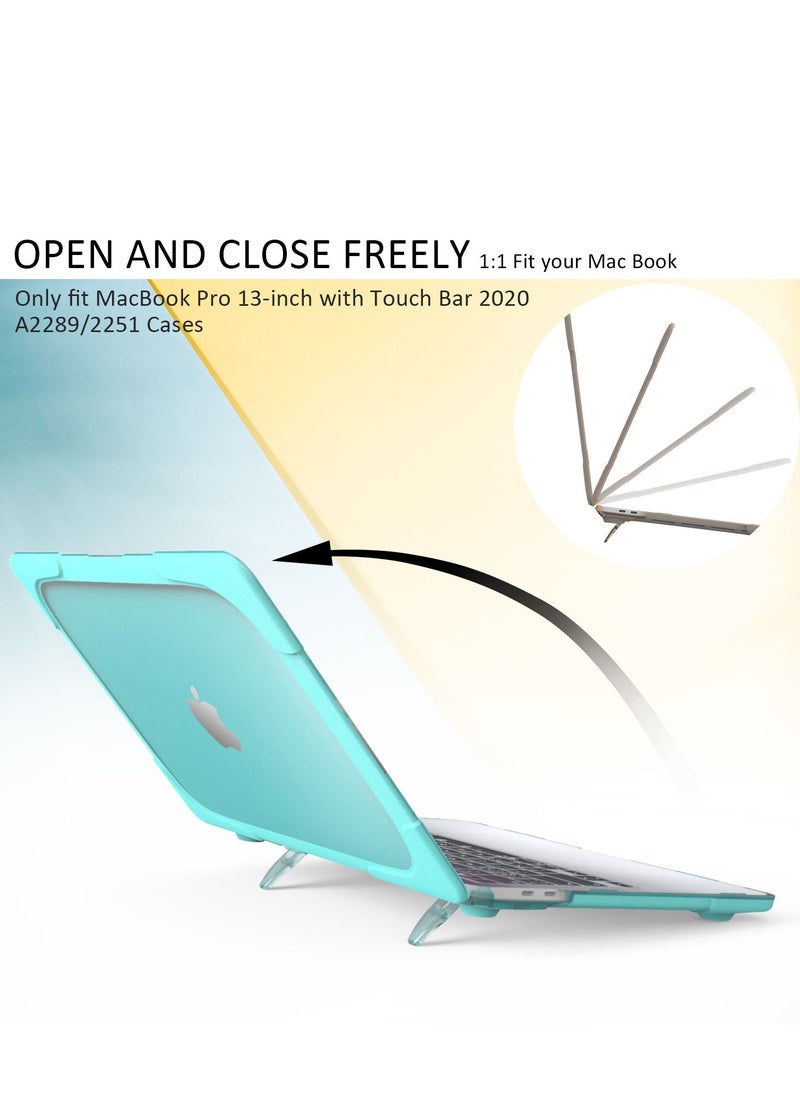 Hard Shell Case Cover with Kickstand Shockproof Function for MacBook Pro(A2251/A2289/A2338) 13 inch