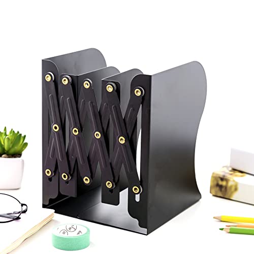 Gardesk Adjustable Bookends Metal Book Ends for Heavy Book Holder Heavy Duty Bookends Nonskid Bookcase Desktop Book Organizer Binder Holder - Image 3