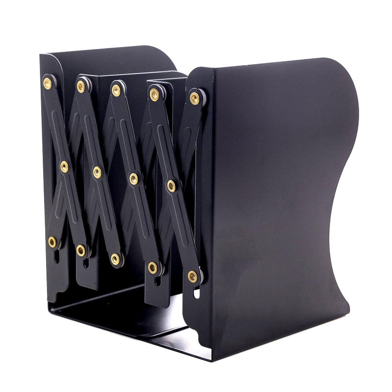Gardesk Adjustable Bookends Metal Book Ends for Heavy Book Holder Heavy Duty Bookends Nonskid Bookcase Desktop Book Organizer Binder Holder - Image 2