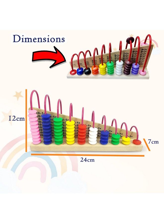 FunBlast Wooden Double Sided Calculation Shelf Abacus With Counting Addition Subtraction Maths Toy Early Educational Learning Toy Multicolor - Image 4