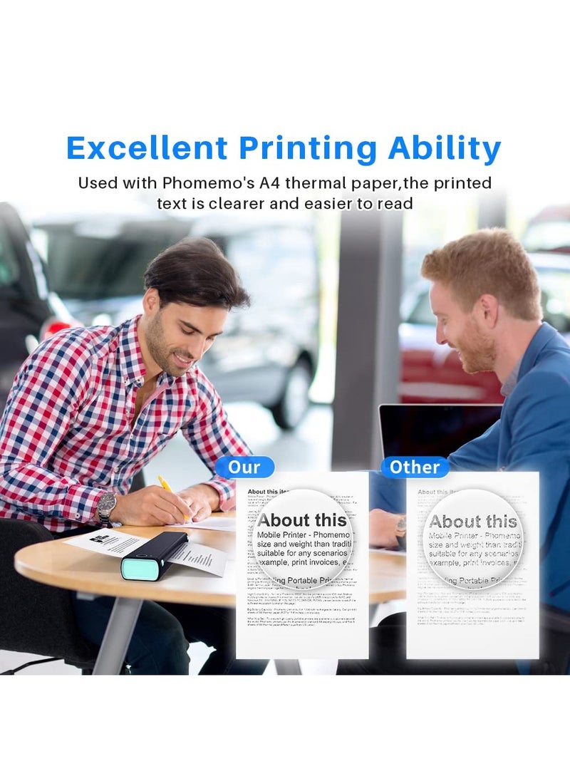 MOXOM M08F A4 Portable Thermal Printer, Supports 8.26"x11.69" A4 Thermal Paper, Wireless Mobile Travel Printers for Car & Office, Bluetooth Printer Compatible with Phone & Laptop  - Image 4