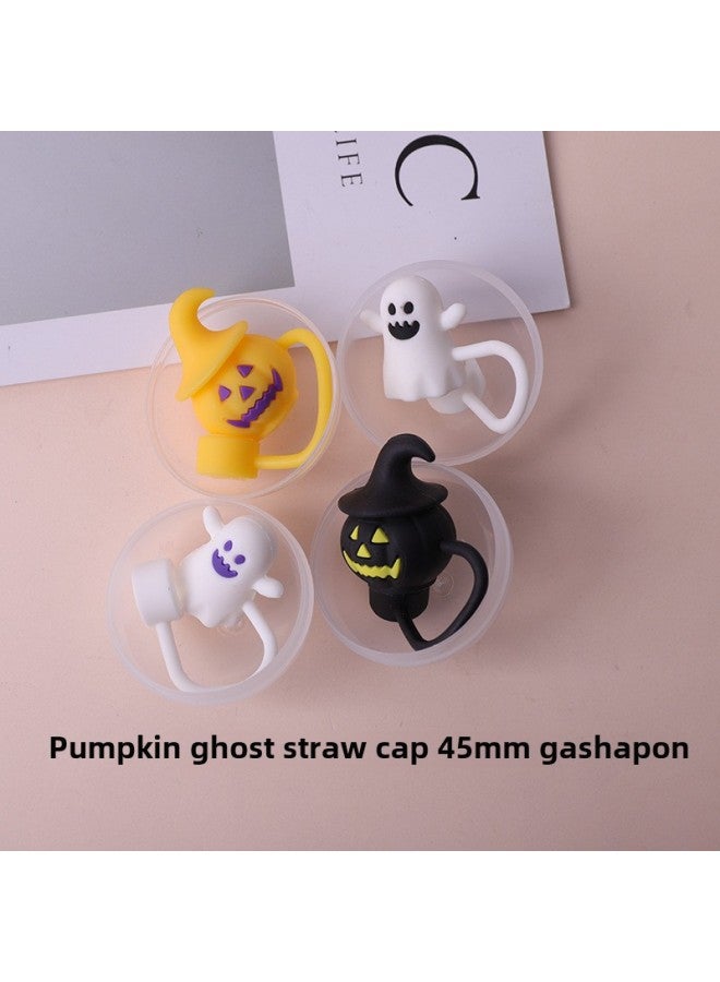45mm Transparent Gashapon Toy Egg Party Sanrio Cartoon Doll One Yuan Two Yuan Gashapon Machine Toy Wholesale-Color:45mm Pumpkin Ghost Series Straw Cap Gashapon Mixed Hair - Image 1
