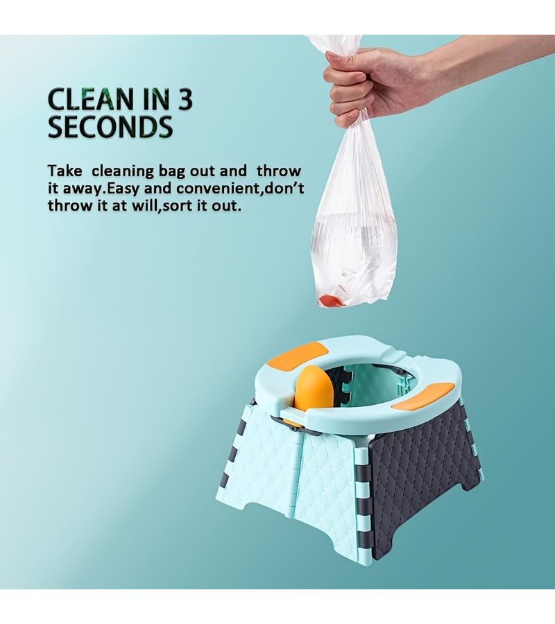 Foldable Blue Potty for Infants And Toddlers Easy to Store While Traveling - Image 5