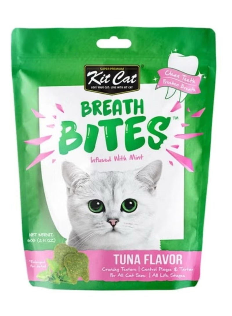 Kit Cat Breath Bites Tuna Flavor Pet Treat Multicolour 60grams