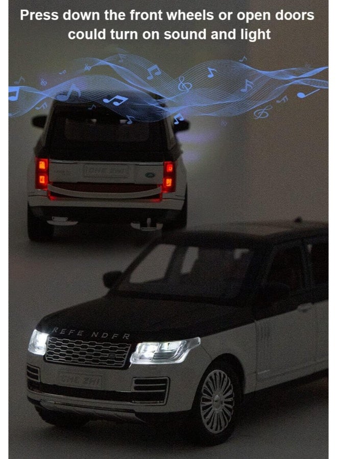 CHE ZHI 1:24 Scale Simulation of Range Rover Die-Cast Pull Back Car– Alloy Metal Toy Vehicle with Sound & Light, Mini Auto Model for Kids and Collectors - Image 3