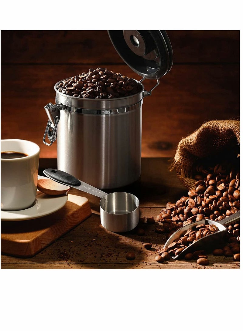 Airtight Coffee Canister Stainless Steel Container Food Storage with Date Tracker and Scoop for Beans Grounds Sugar Tea Flour Cereal 16OZ - Image 3