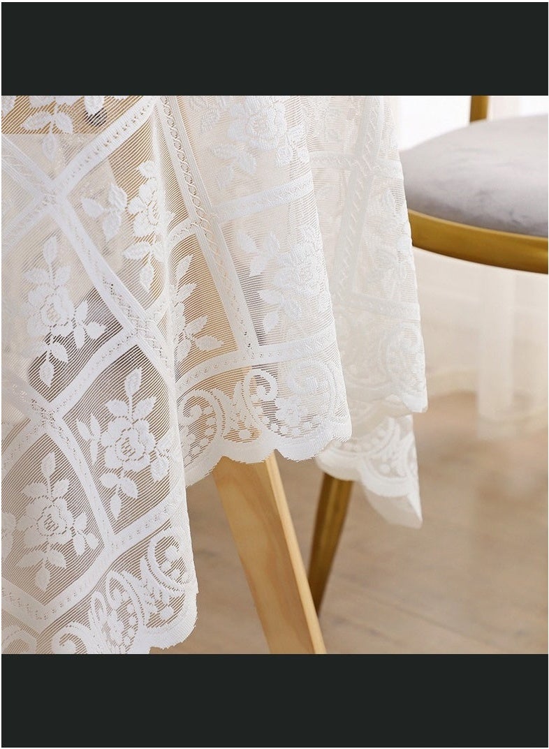 Lace Tablecloth,Tablecloth, Beige (90 x 90 cm)  - Image 2